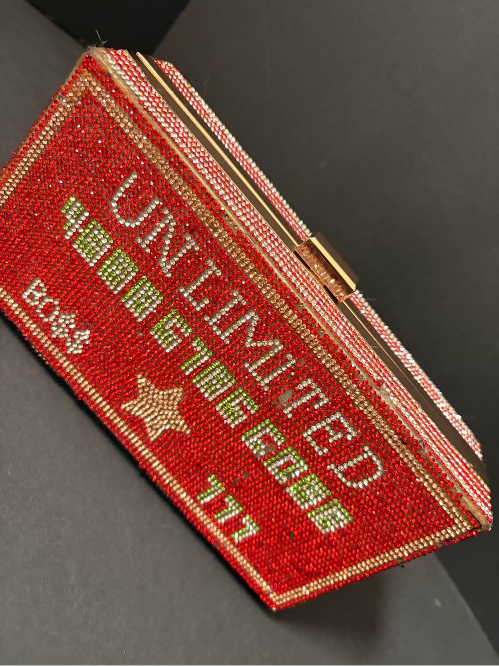 Red Crystal Embellished Evening Clutch - Picture 4 of 7